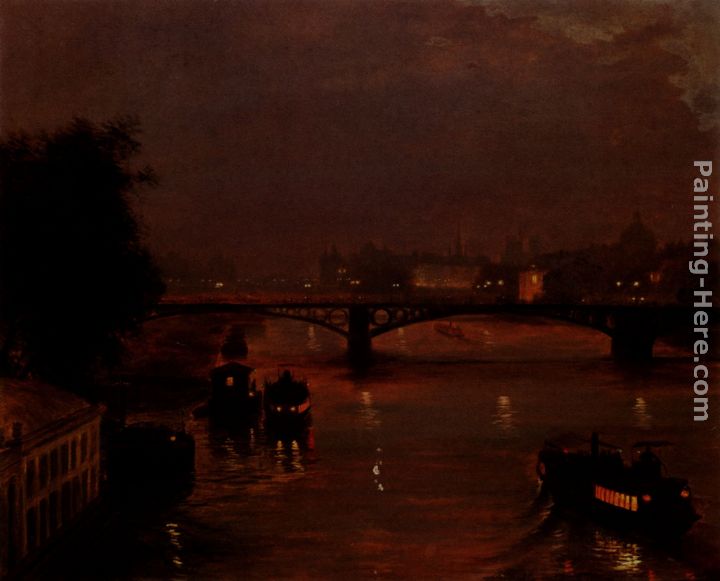 A Night On The Seine painting - Luigi Loir A Night On The Seine art painting